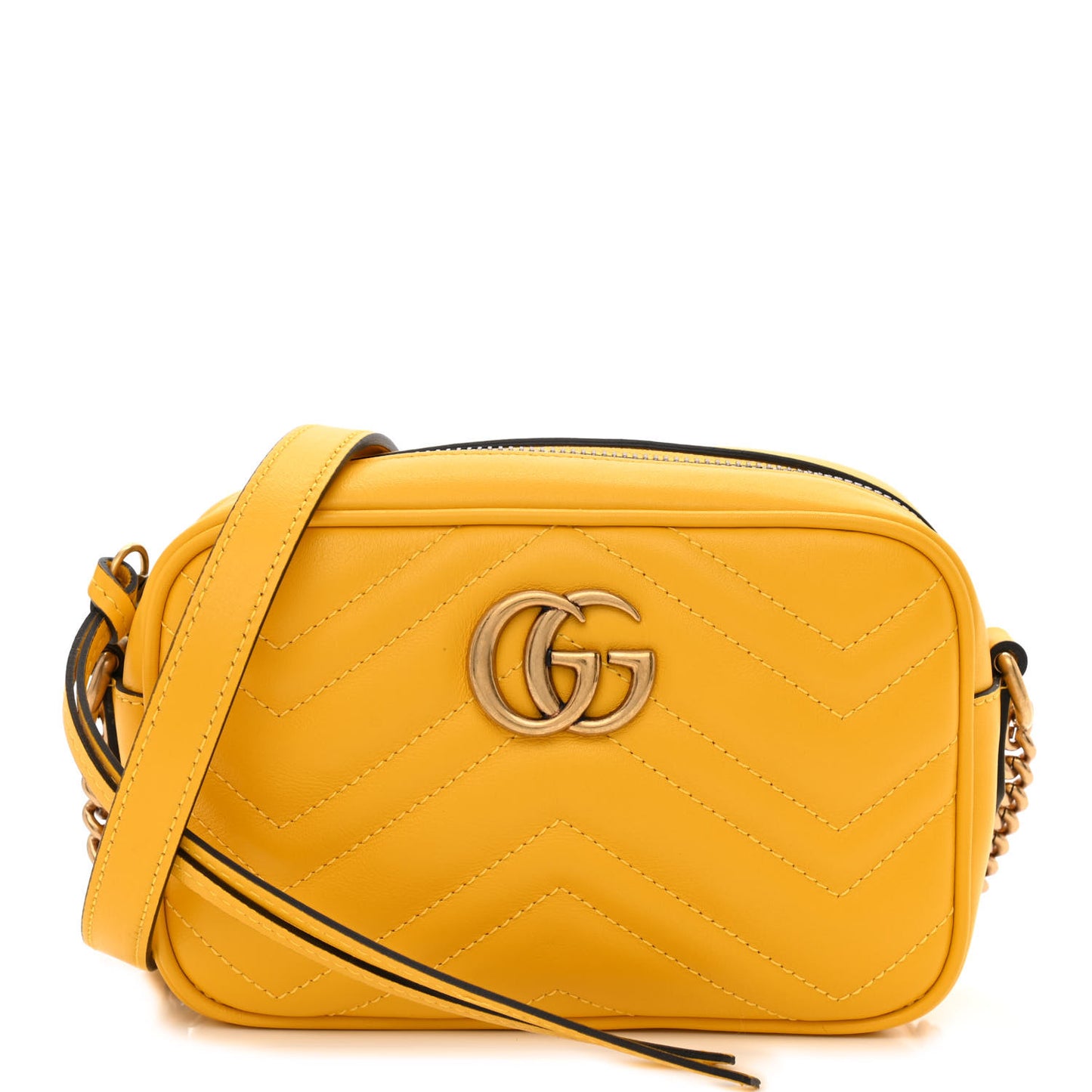 Calfskin Matelasse Mini GG Marmont Chain Shoulder Bag Stone Topaz
