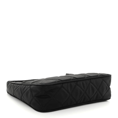 Prada Tessuto Nylon Stitched Shoulder Bag Black 4 of 9