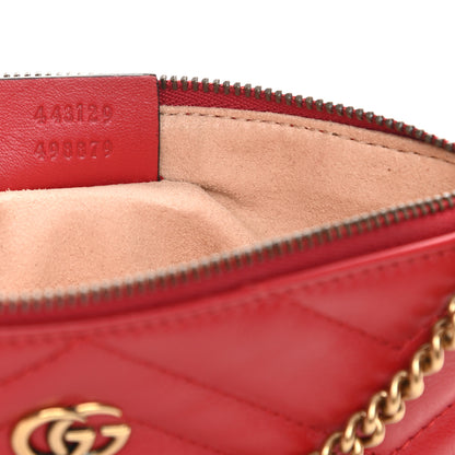 Gucci Calfskin Matelasse Mini GG Marmont Chain Bag Hibiscus Red 7 of 10