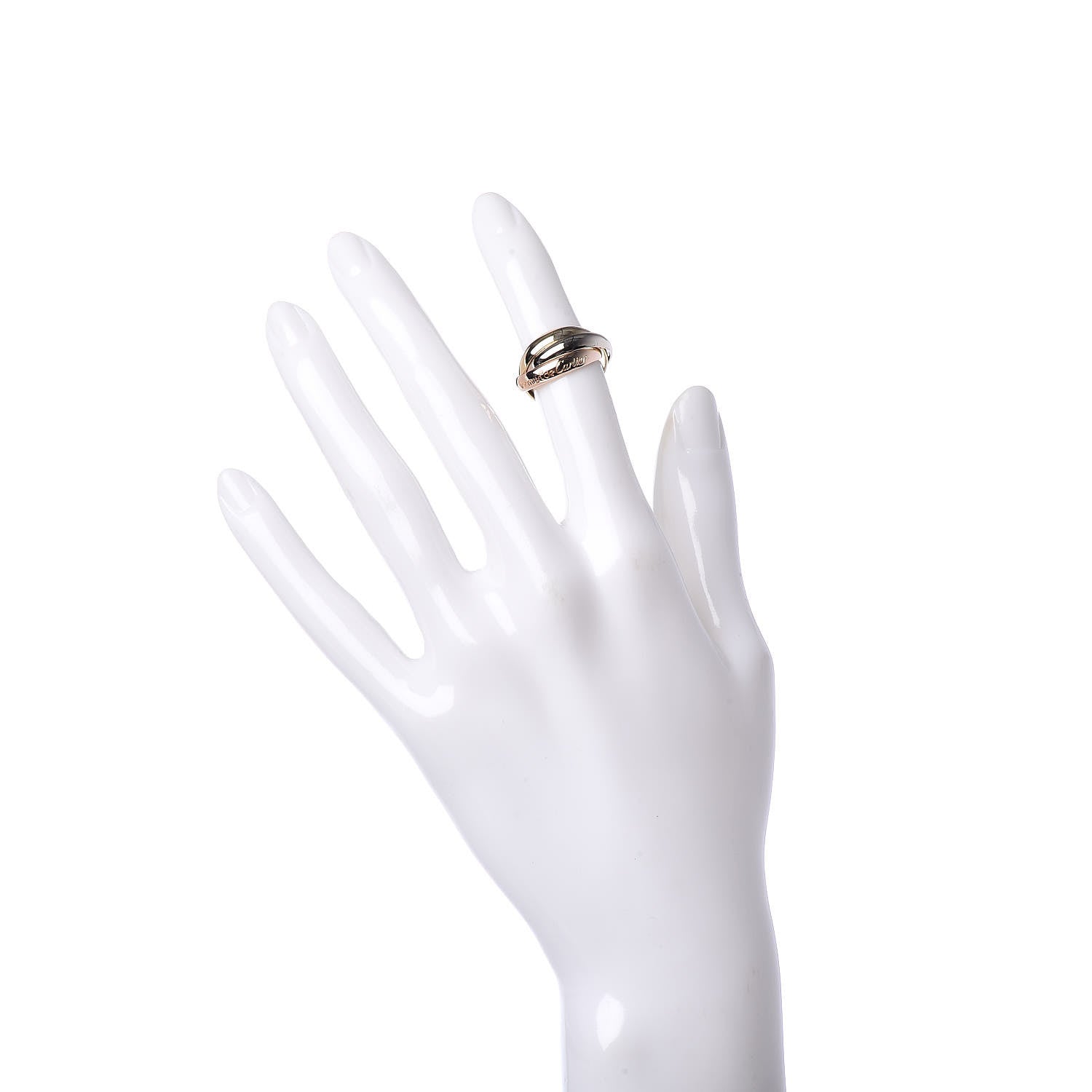 Cartier 18K Pink Yellow White Gold Classic Les Must De Trinity Ring 49 4.75 2 of 5