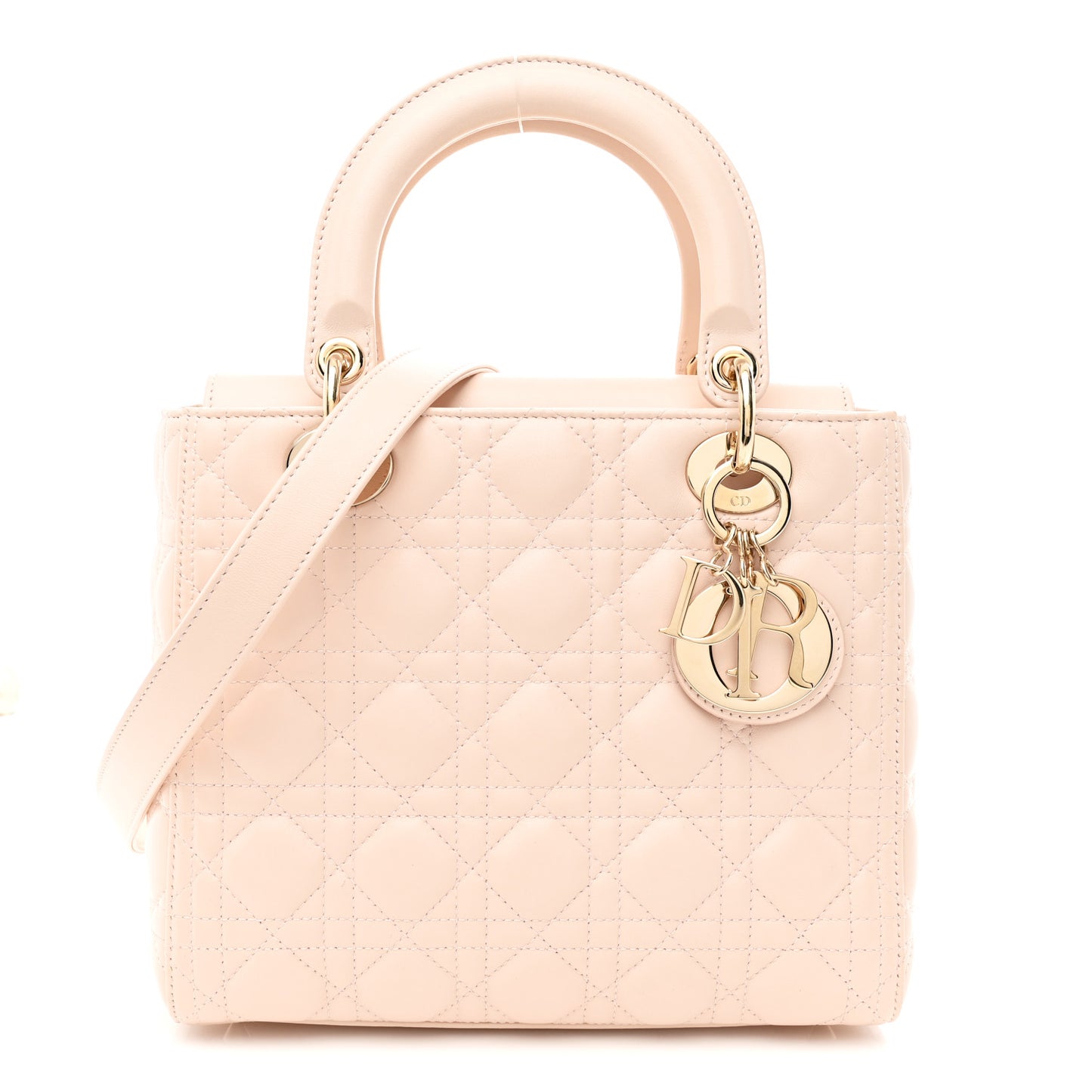 Lambskin Cannage Medium Lady Dior Light Pink