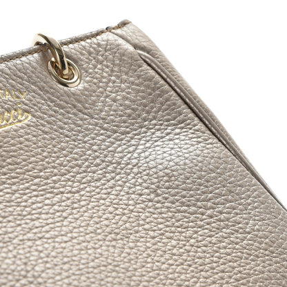 Gucci Metallic Calfskin Mini Bamboo Shopper Tote Golden Beige 11 of 11