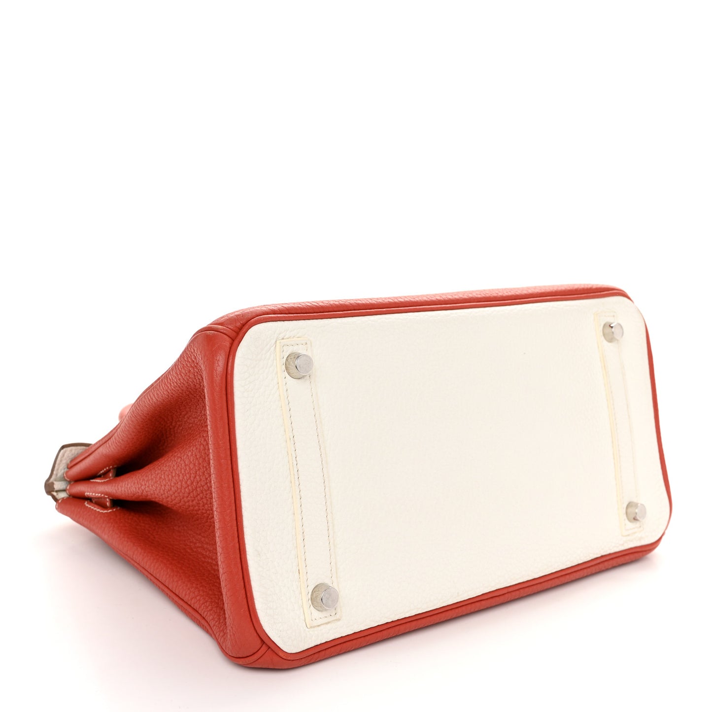 Taurillon Clemence Eclat Birkin 30 Sanguine White