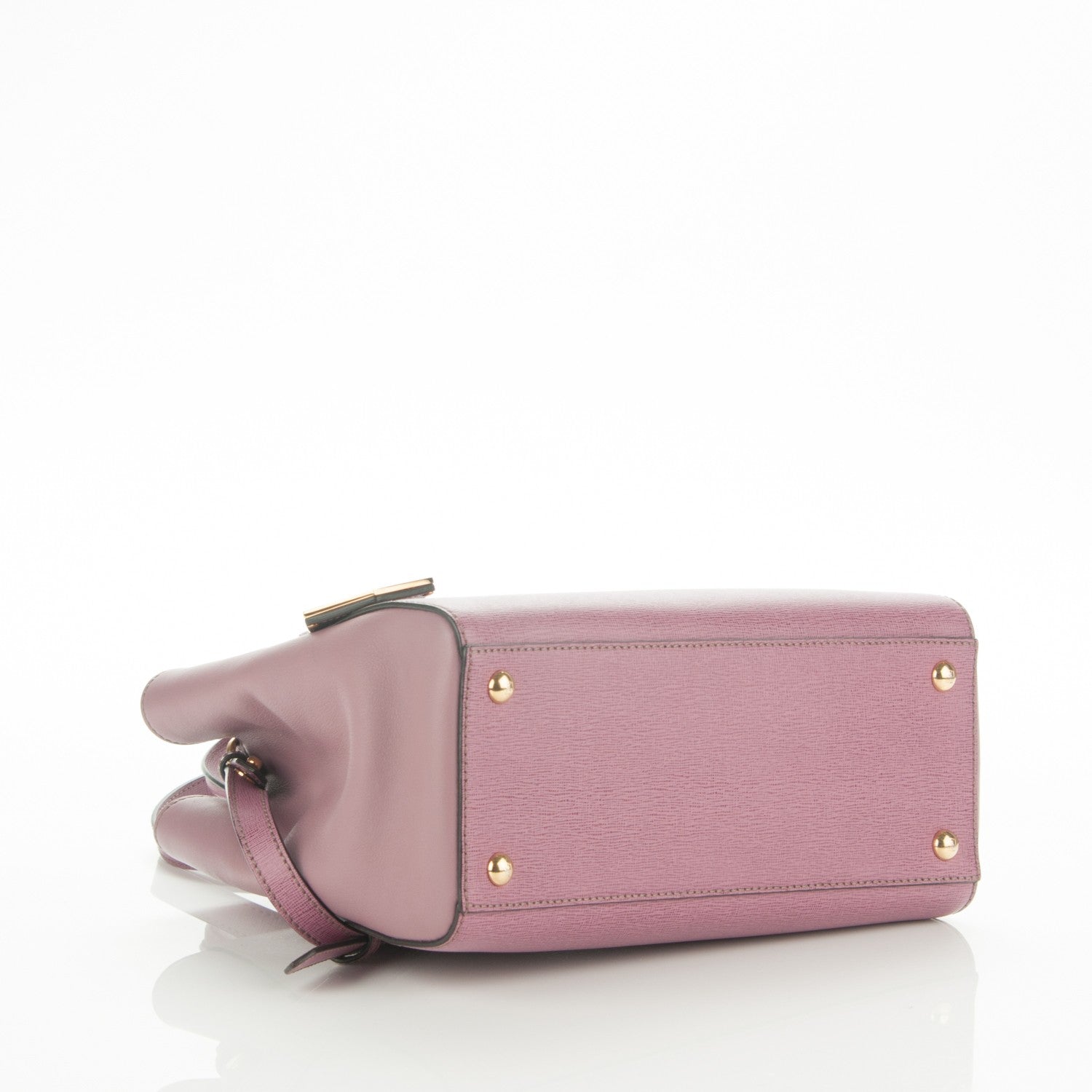 Fendi Vitello Elite Flamingo Petite 2Jours Tote Lilla Glicine 4 of 7