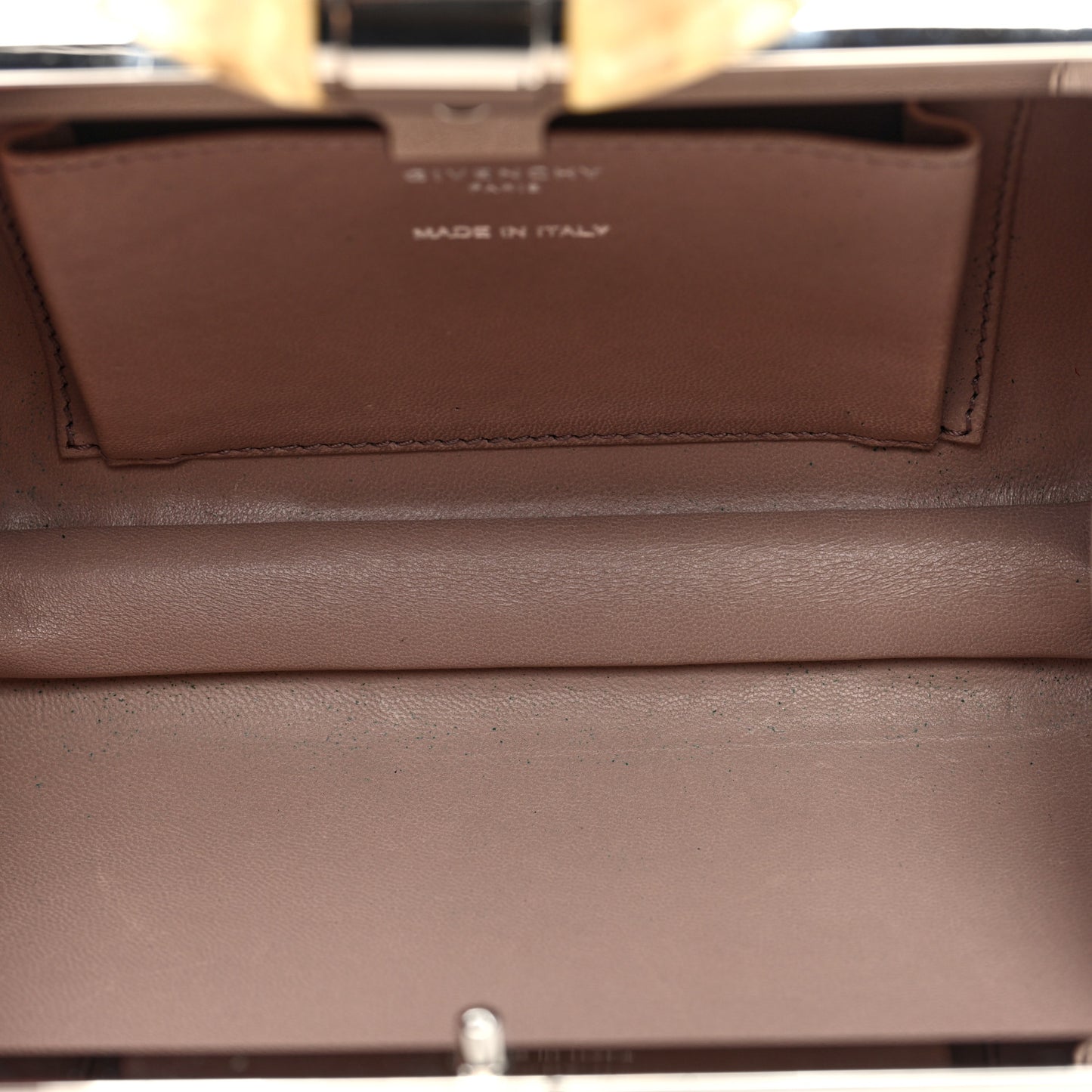 Satin Resin Clutch Beige