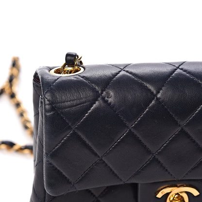 Chanel Lambskin Quilted Mini Square Flap Navy 14 of 15