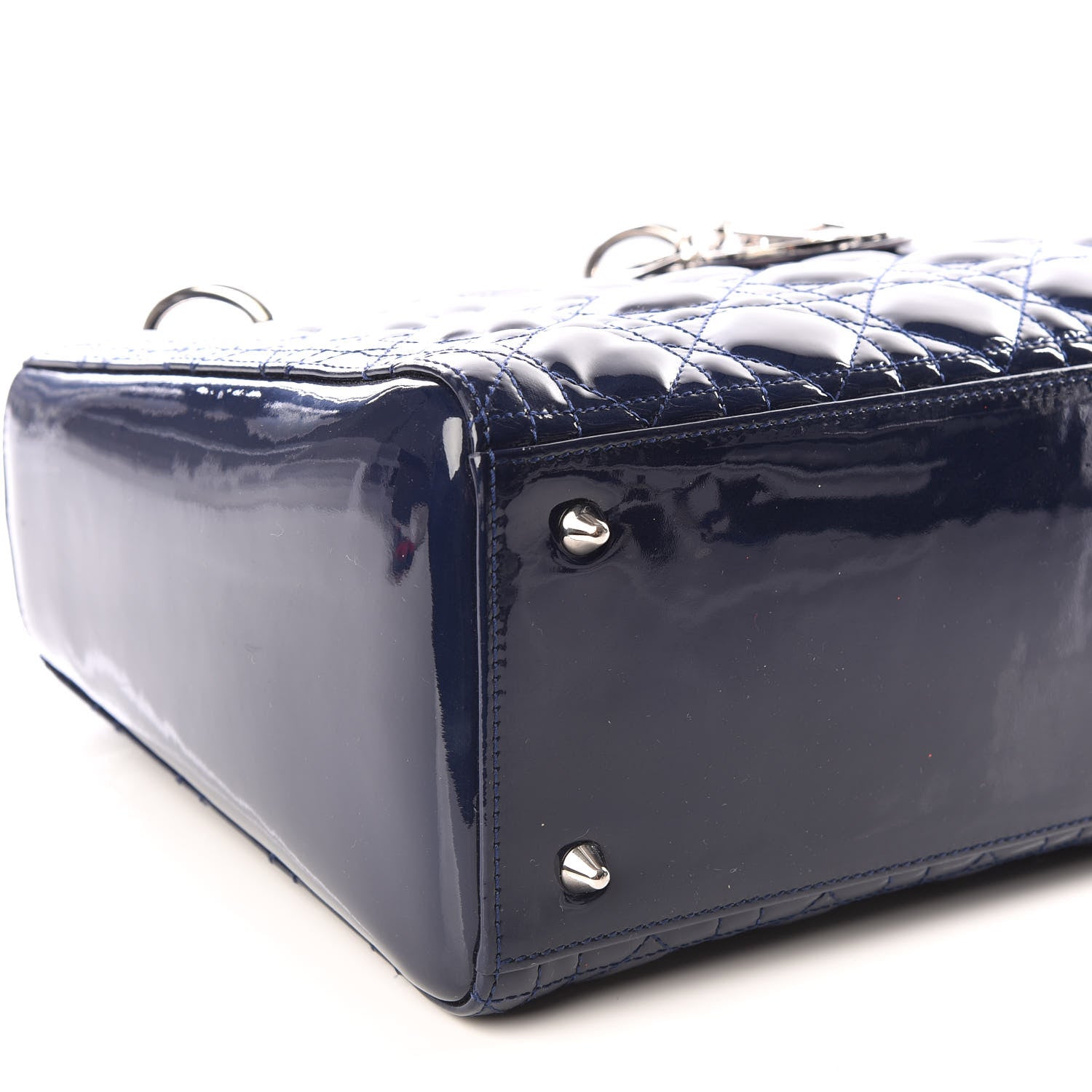 Christian Dior Patent Cannage Medium Lady Dior Navy Blue 5 of 8