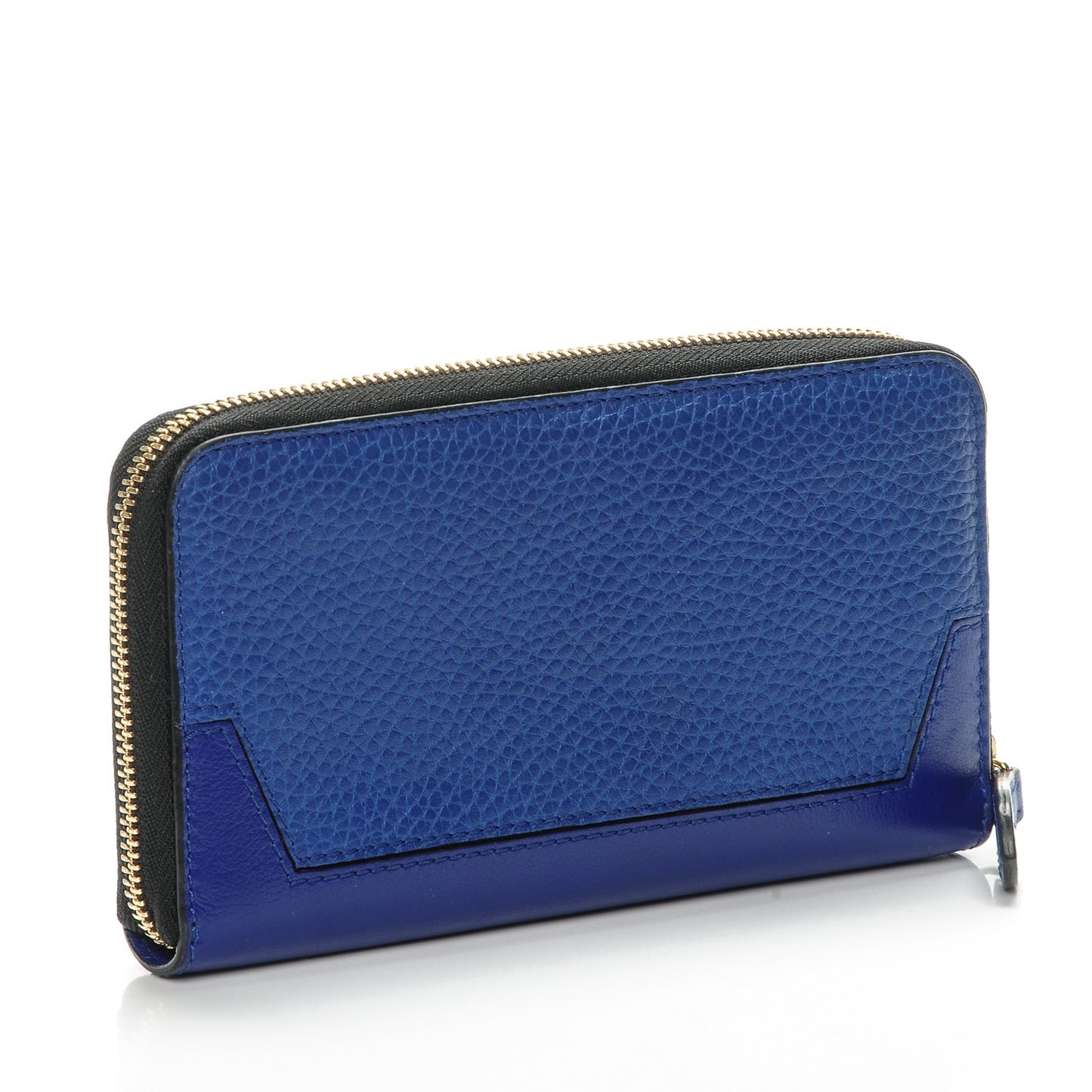 Calfskin Ziggy Zip Around Wallet Brilliant Blue