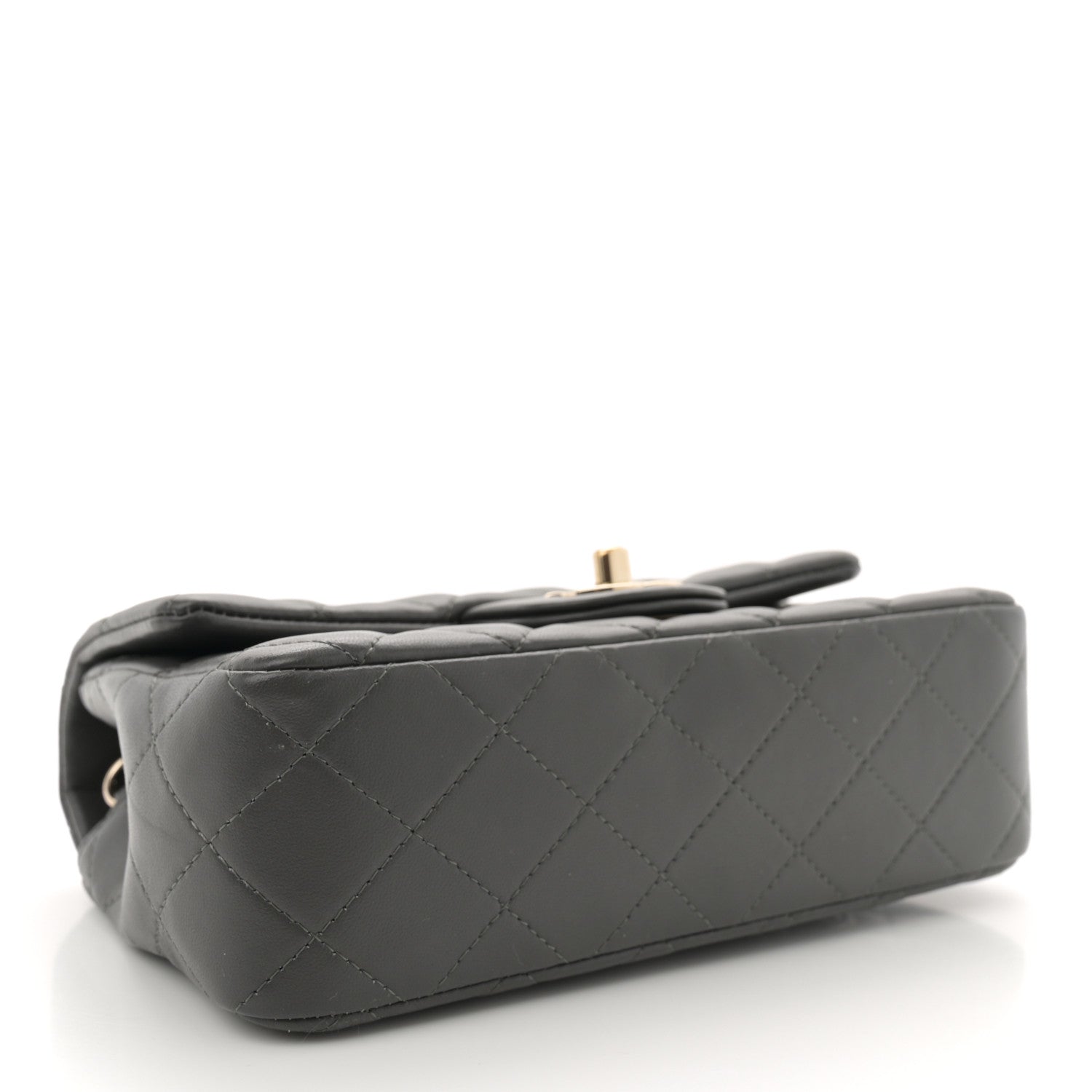 Chanel Lambskin Quilted Mini Rectangular Flap Dark Grey 4 of 11