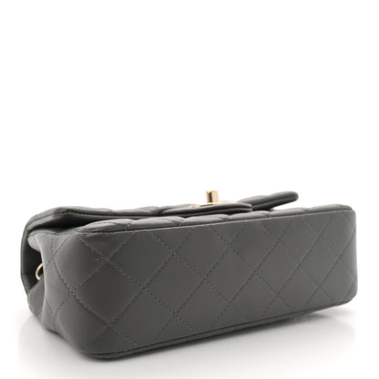 Chanel Lambskin Quilted Mini Rectangular Flap Dark Grey 4 of 11