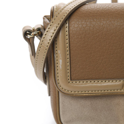 Burberry Metallic Grainy Calfskin Suede Mini Berkeley Crossbody Dark Caper 10 of 14
