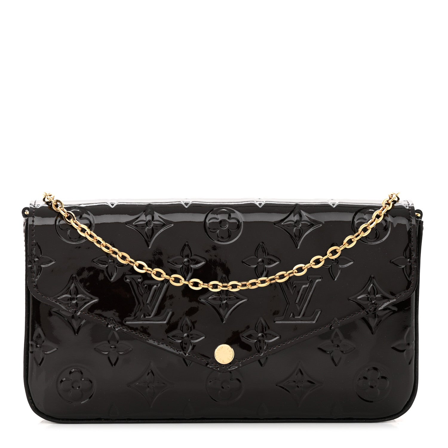 Louis Vuitton Vernis Pochette Felicie Chain Wallet Amarante 1 of 12
