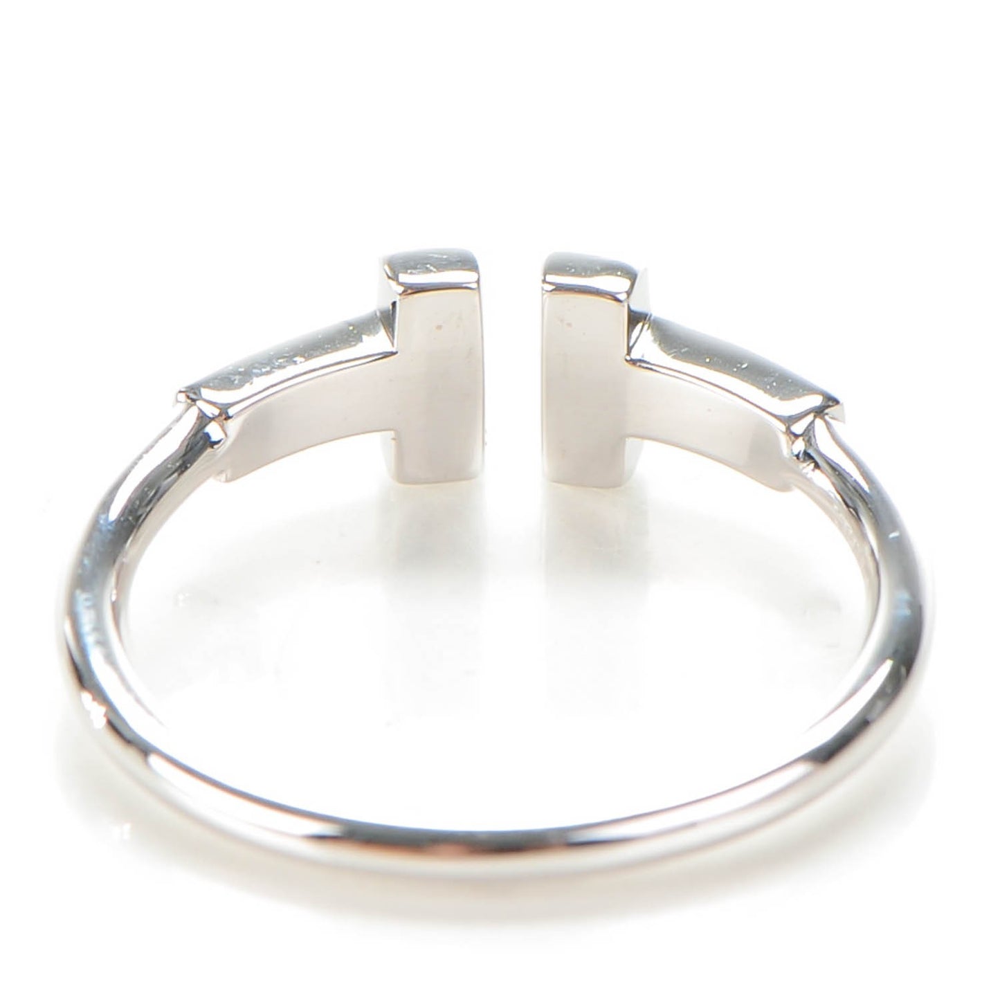 18K White Gold Diamond T Wire Ring 49 5