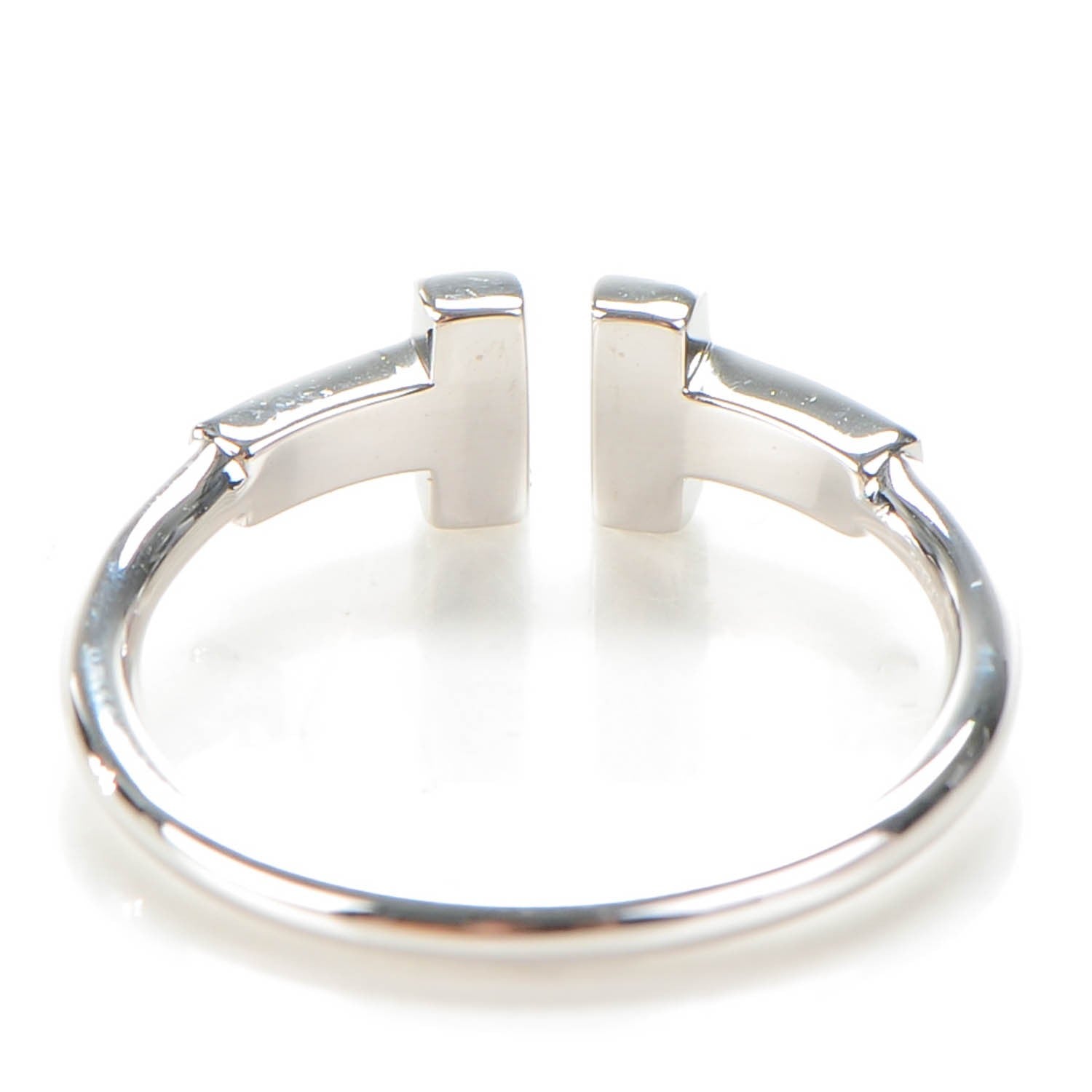 Tiffany 18K White Gold Diamond T Wire Ring 49 5 3 of 6