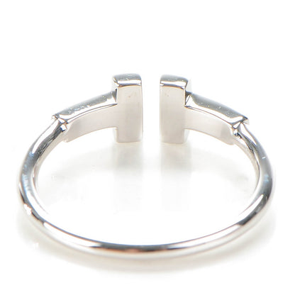 Tiffany 18K White Gold Diamond T Wire Ring 49 5 3 of 6