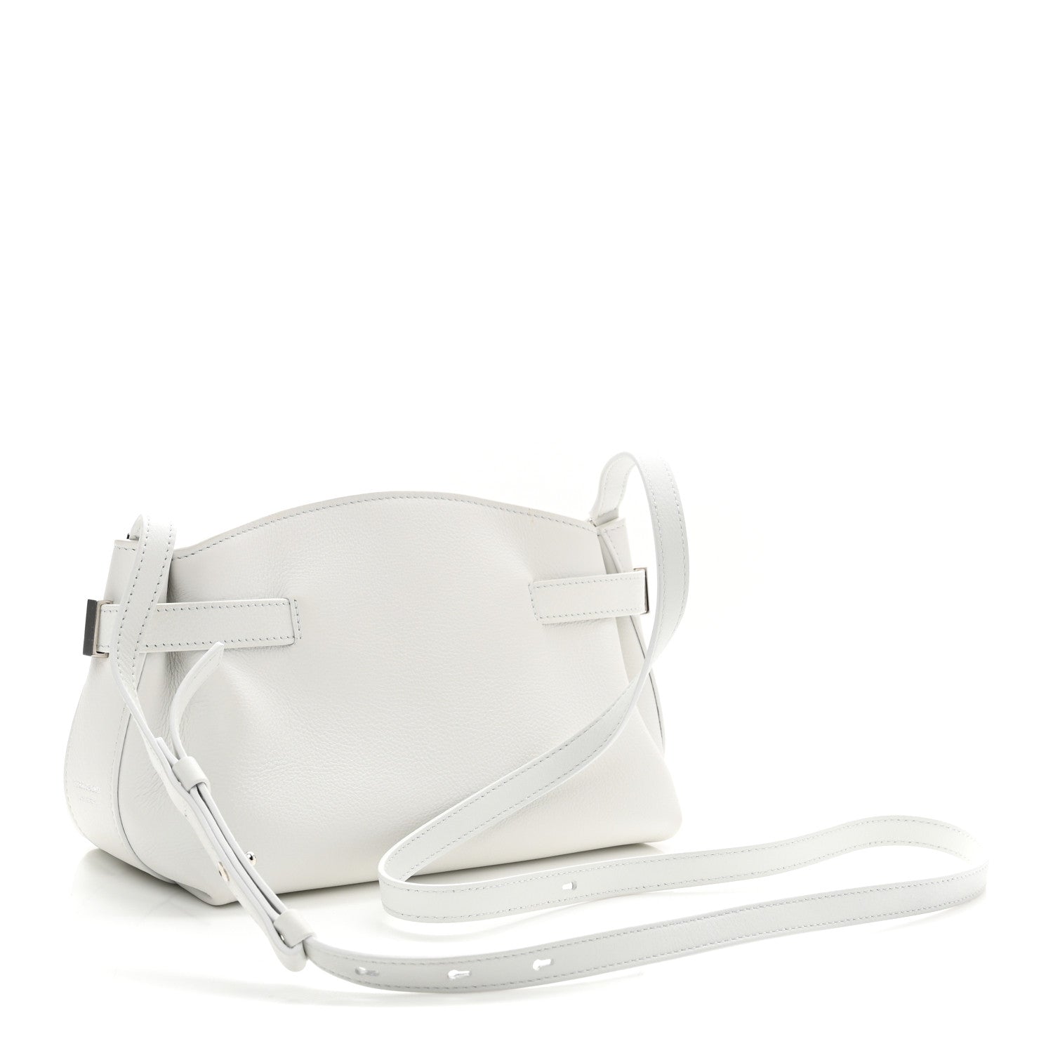 Salvatore Ferragamo Calfskin Small Hug Pouch White 3 of 9