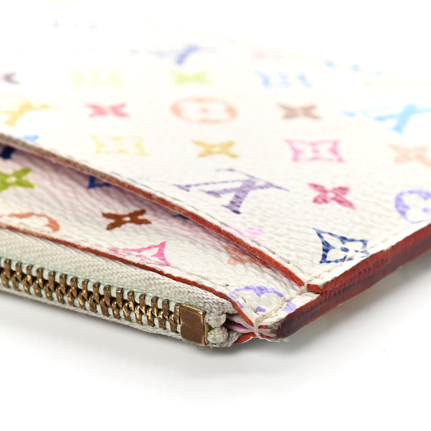 Louis Vuitton Monogram Multicolor Key Pouch White Litchi 10 of 11