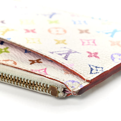 Louis Vuitton Monogram Multicolor Key Pouch White Litchi 10 of 11