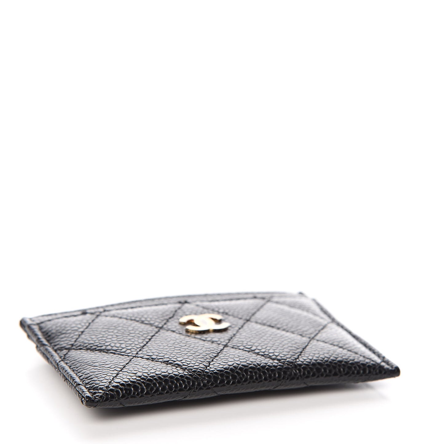 Caviar Quilted Card Holder Black