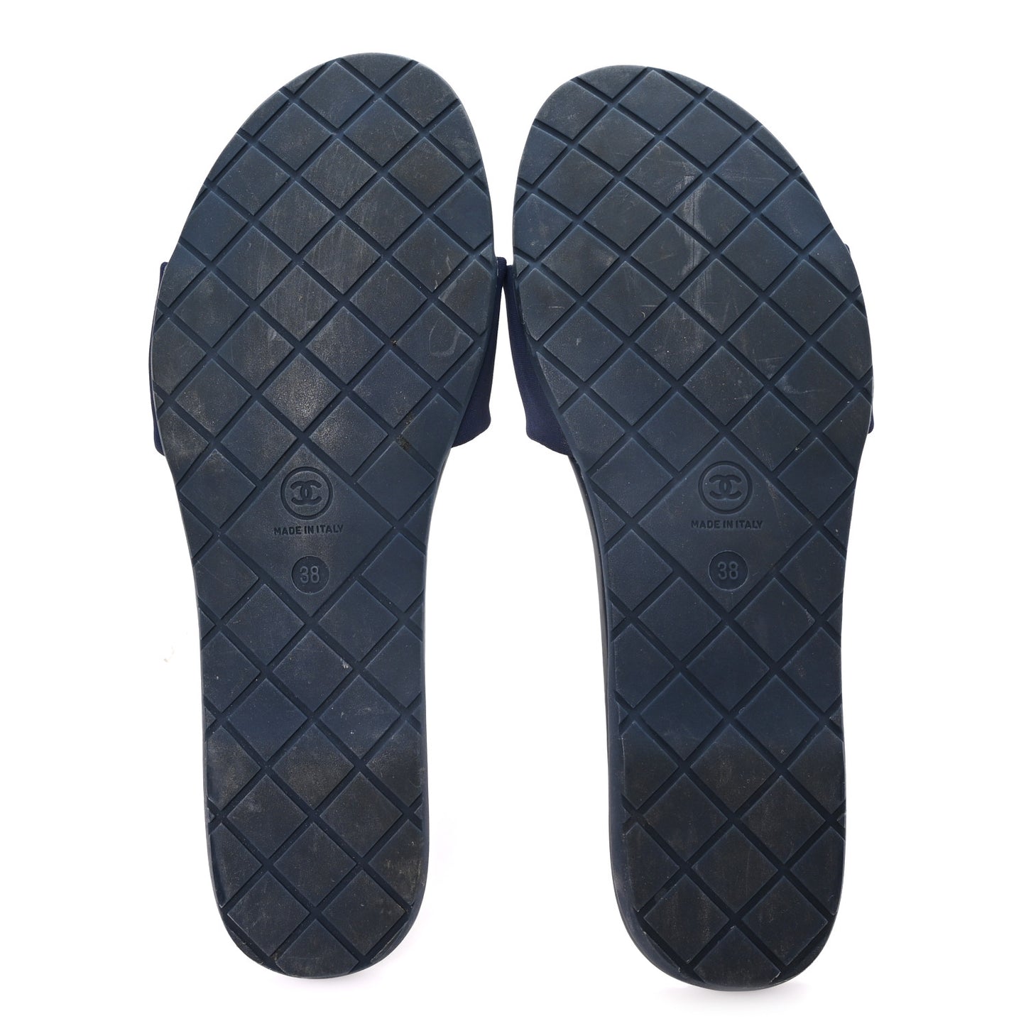 Rubber CC Mules Sandals  38  Dark Navy Blue Orange