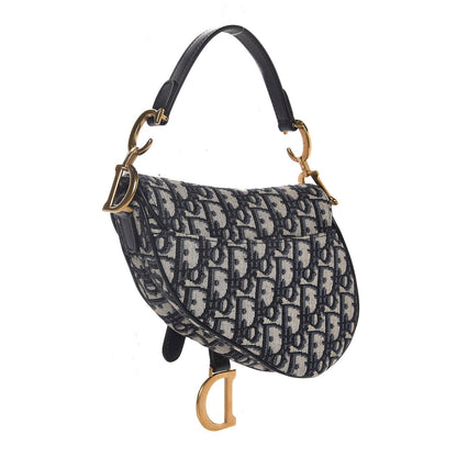 Christian Dior Oblique Mini Saddle Bag Blue 3 of 8