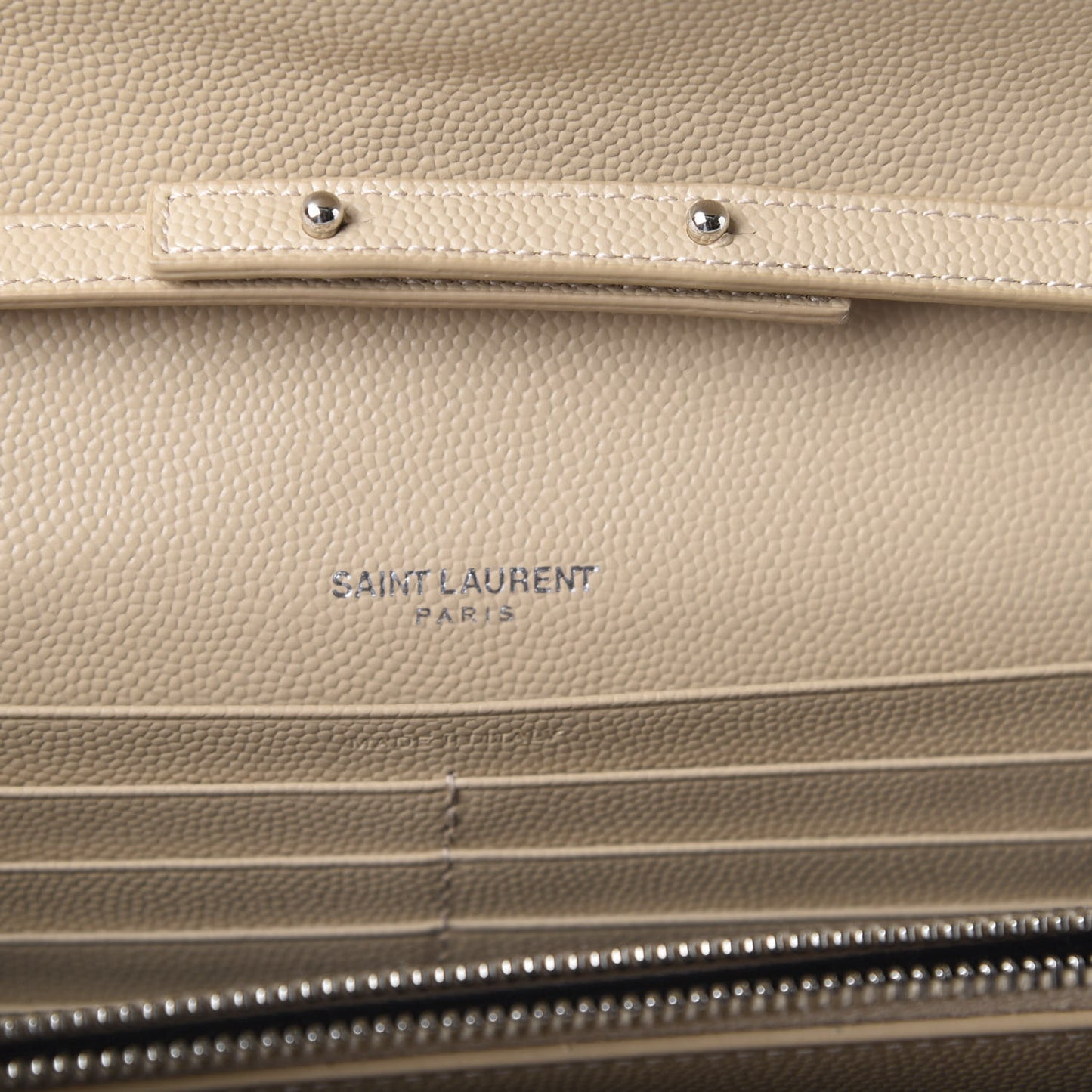 Grain De Poudre Matelasse Chevron Monogram Chain Wallet Nude Powder