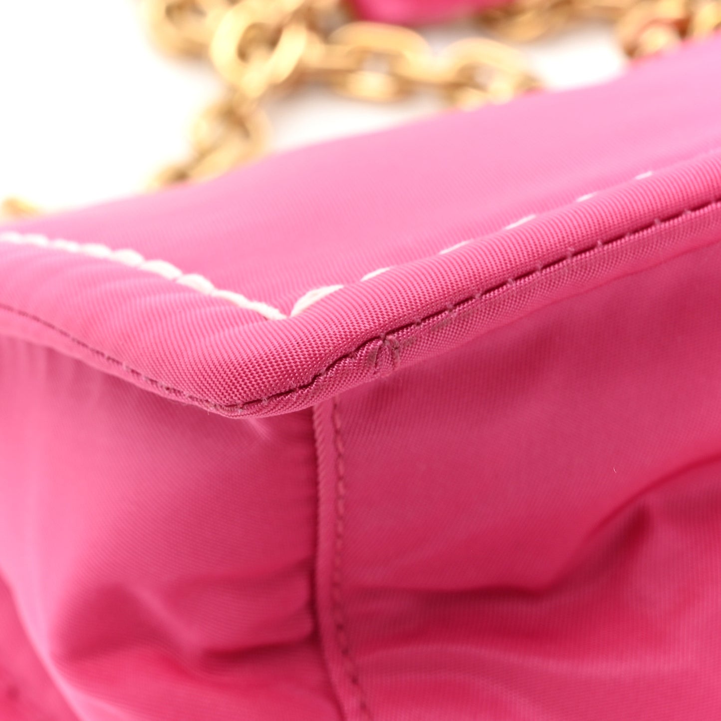 Nylon Tessuto Small Chain Shoulder Bag Fuxia