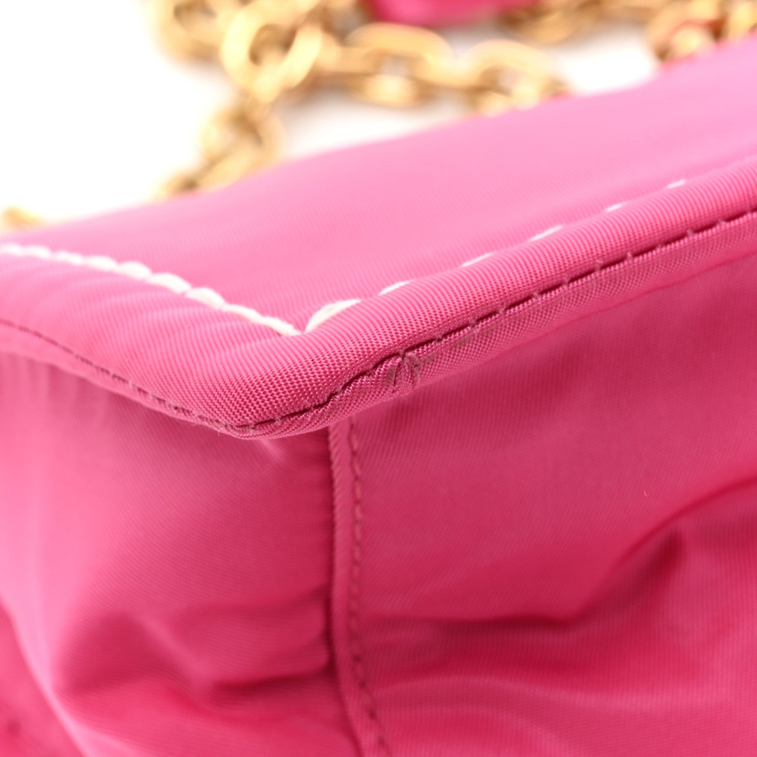 Prada Nylon Tessuto Small Chain Shoulder Bag Fuxia 12 of 13