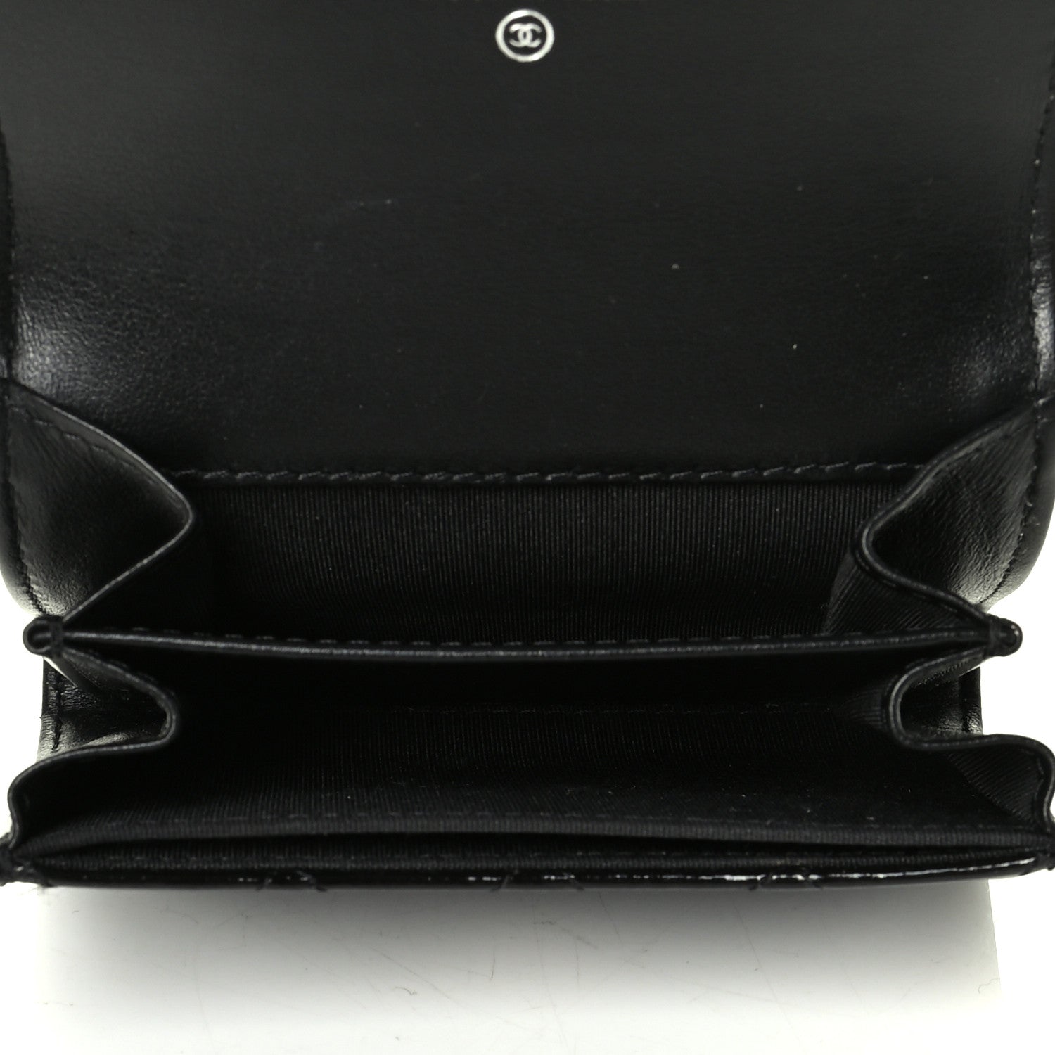 Chanel Distressed Patent Quilted Boy Flap Card Holder Wallet Black 4 of 7