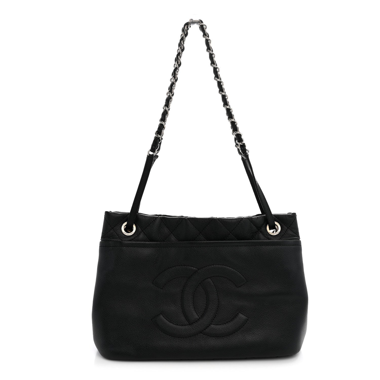 Chanel Caviar Quilted CC Timeless Soft Tote Black 1 of 12