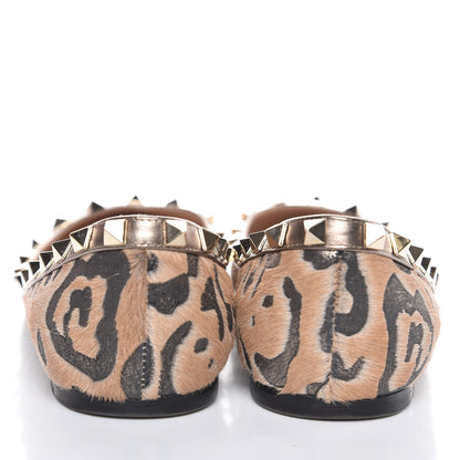 Valentino Garavani Calf Hair Leopard Print Rockstud Ballerina Flats 38 Fucile Al Campion 21 of 23