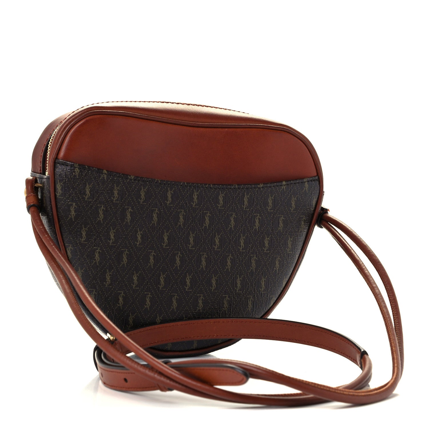 Saint Laurent Canvas Smooth Calfskin Le Monogramme Coeur Crossbody Chestnut 2 of 8
