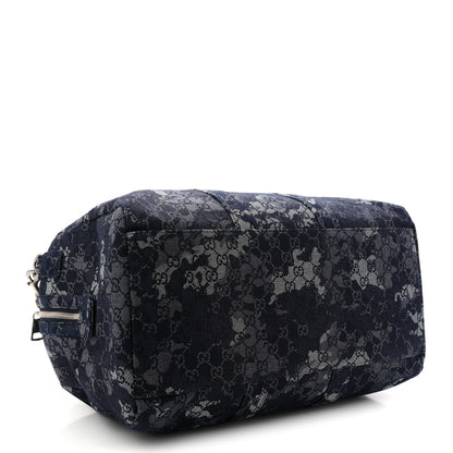 Gucci Denim Monogram Large Duffle Bag Deep Blue 6 of 16