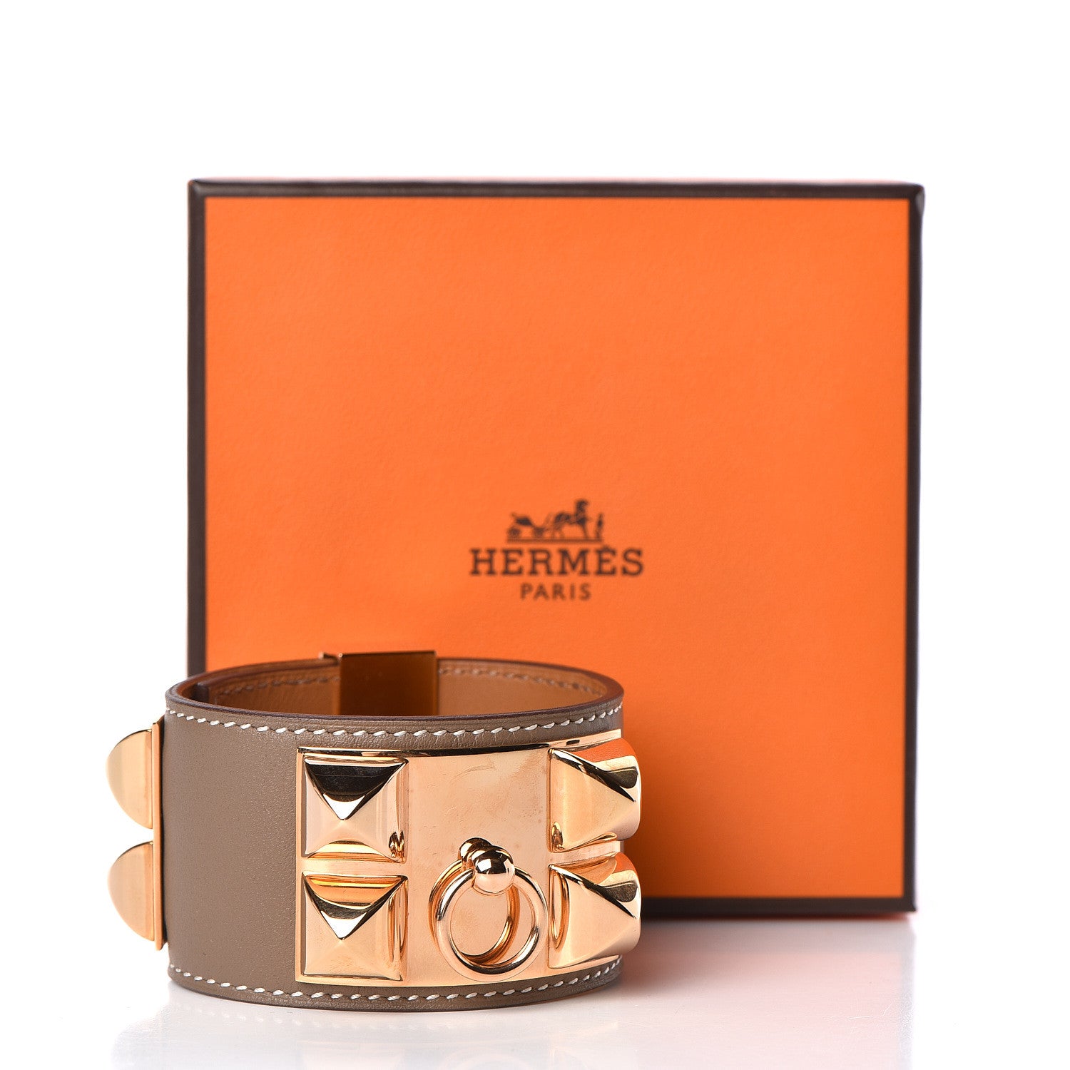 Hermes Swift Collier De Chien CDC Bracelet T2 Etoupe 5 of 5