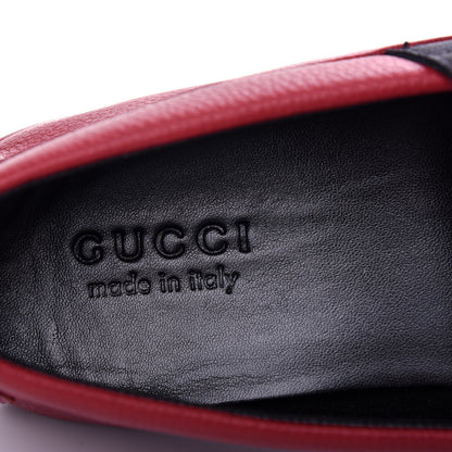 Gucci Calfskin Web Mens Driver Loafers 7.5 Red 8 of 11