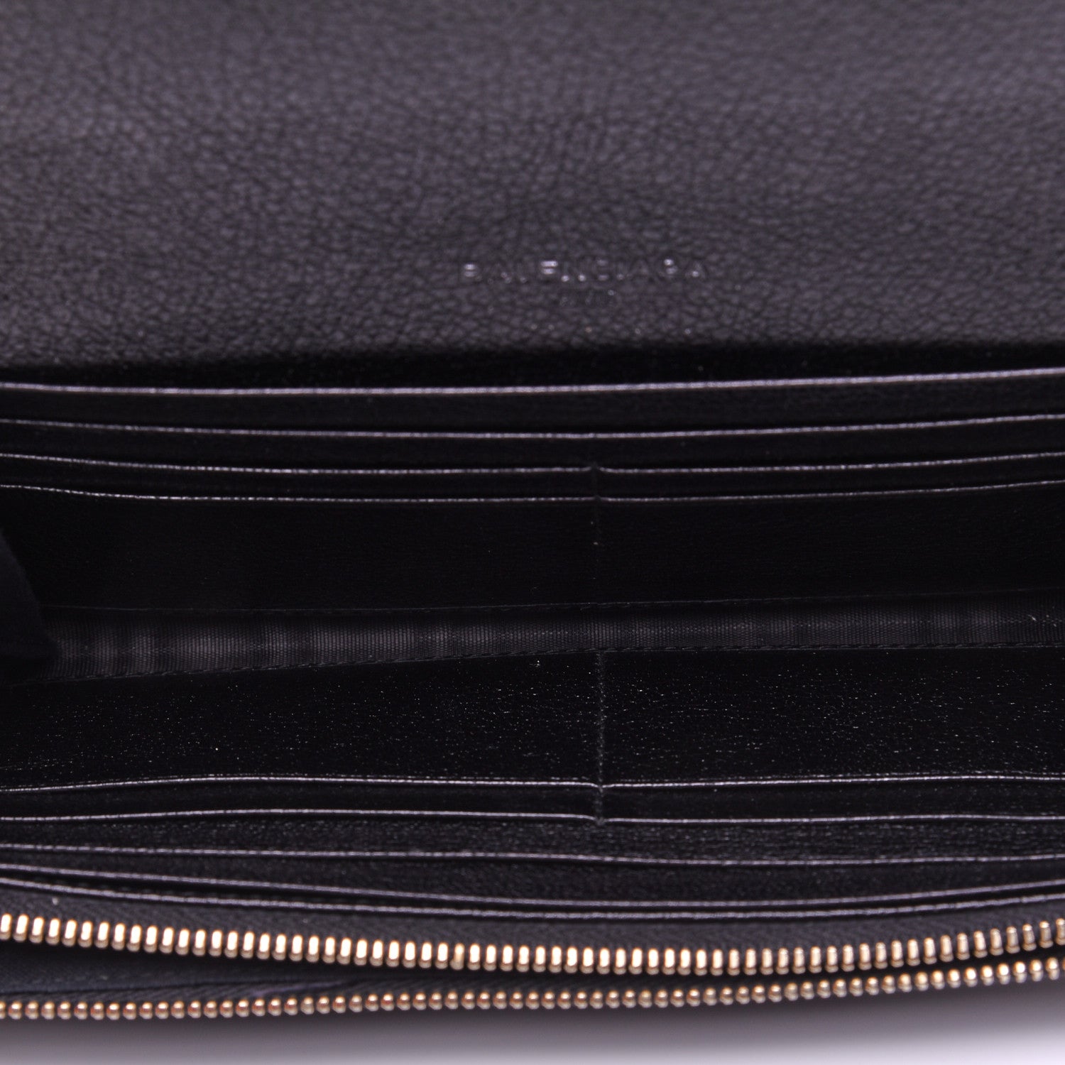 Balenciaga Chevre Gold Metallic Edge Hardware Money Wallet Black 5 of 10