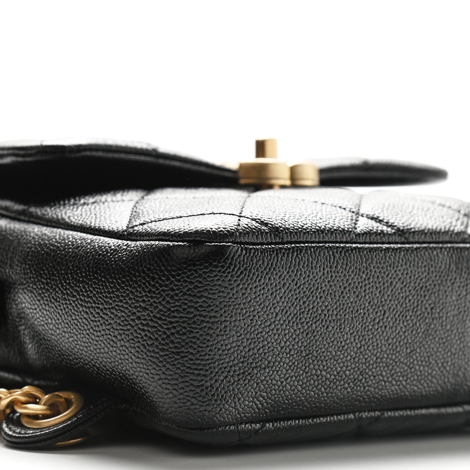 Chanel Shiny Caviar Quilted Chain Melody Backpack Black 7 of 8