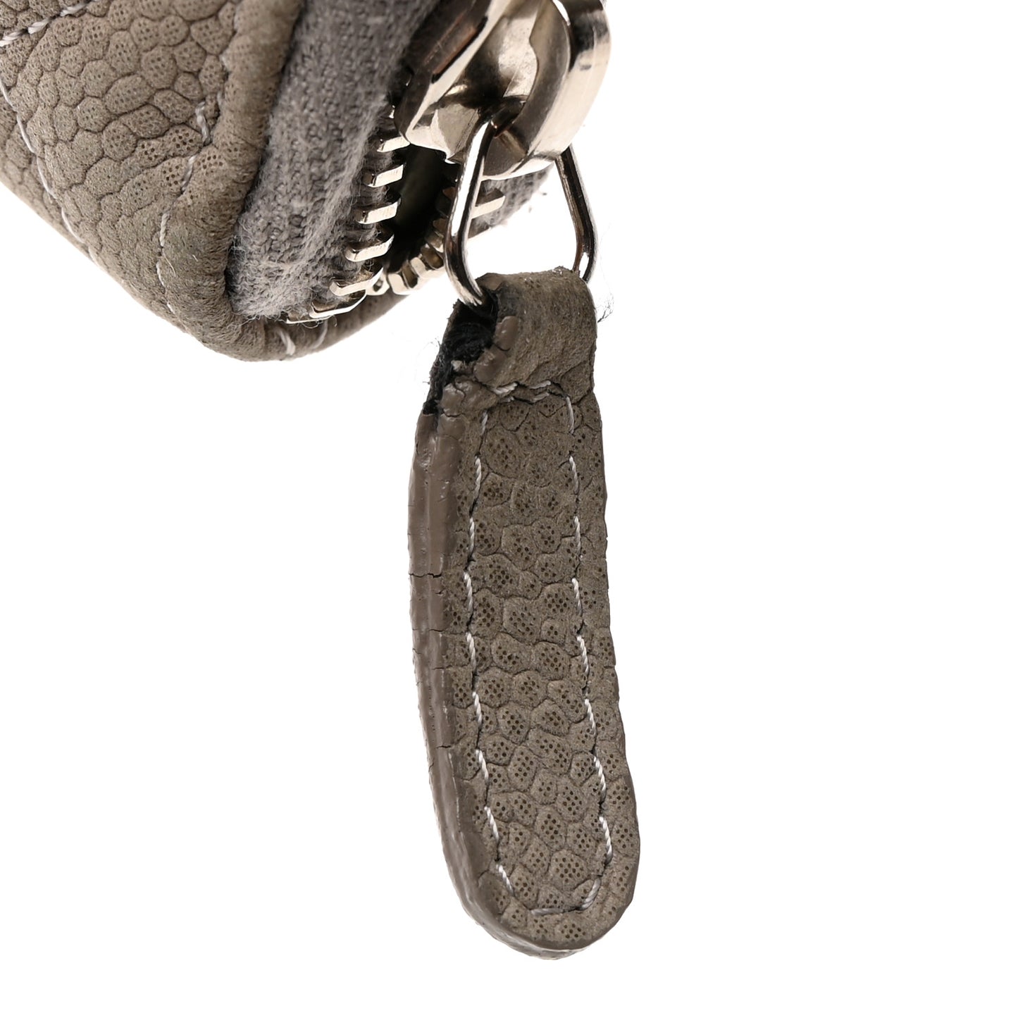 Caviar Quilted Large Gusset Zip Around Wallet Grey