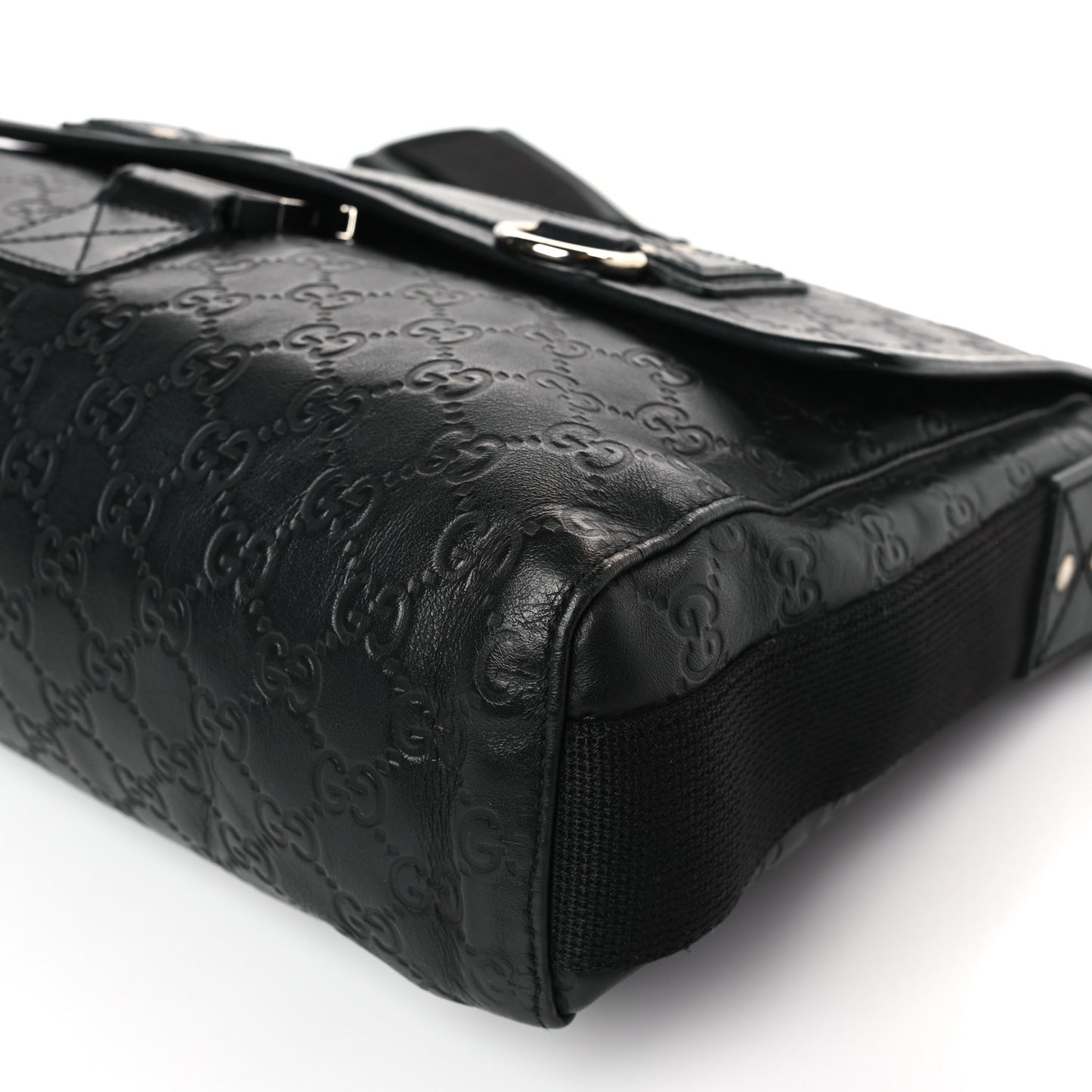 Rubber Guccissima Medium Messenger Bag Black