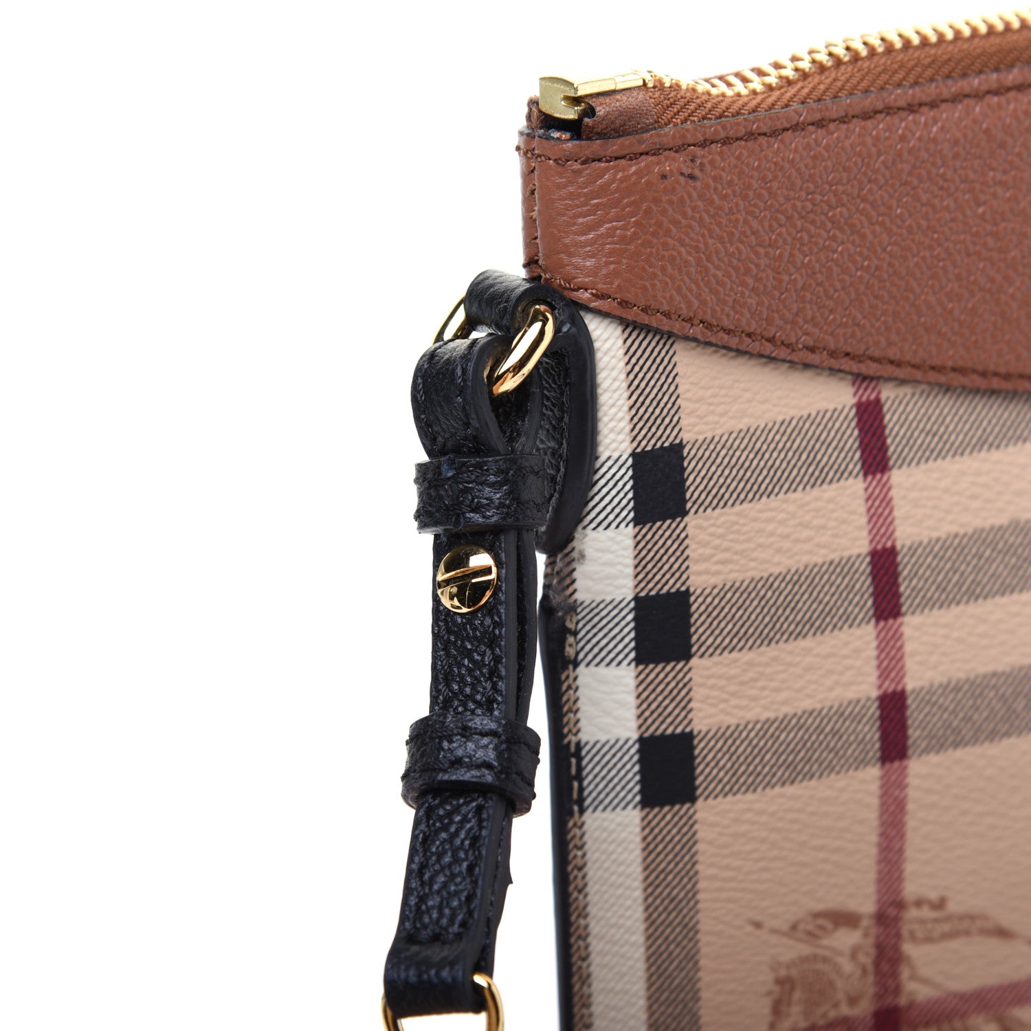 Burberry Haymarket Check Peyton Crossbody Clutch Bag Toffee 15 of 20