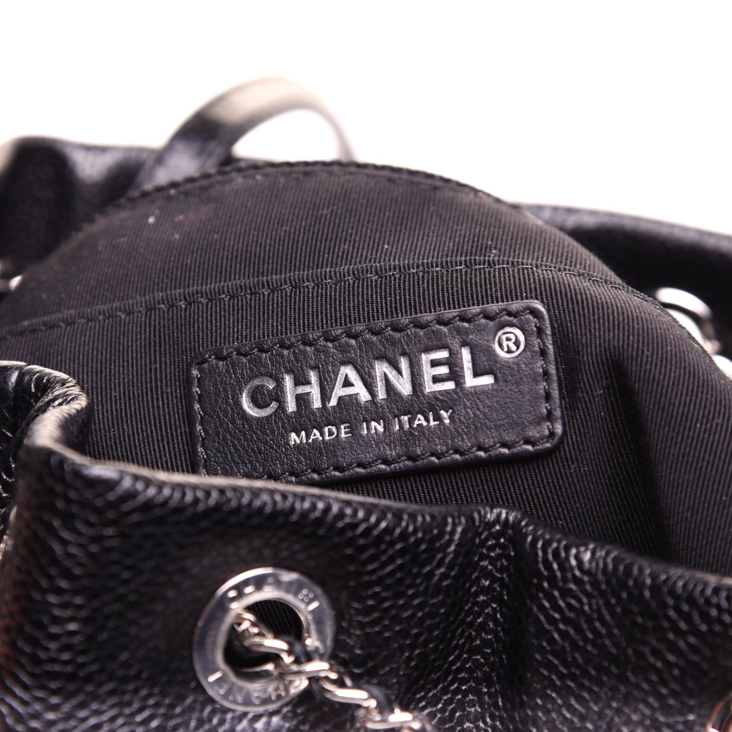 Chanel Caviar Quilted Small Chain Bucket Bag Black 8 of 12