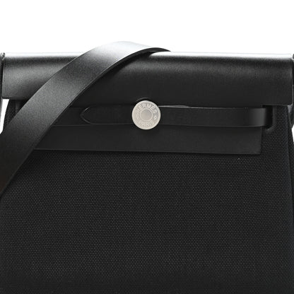 Hermes Military Toile Vache Hunter Herbag Zip Retourne 20 Black 8 of 11