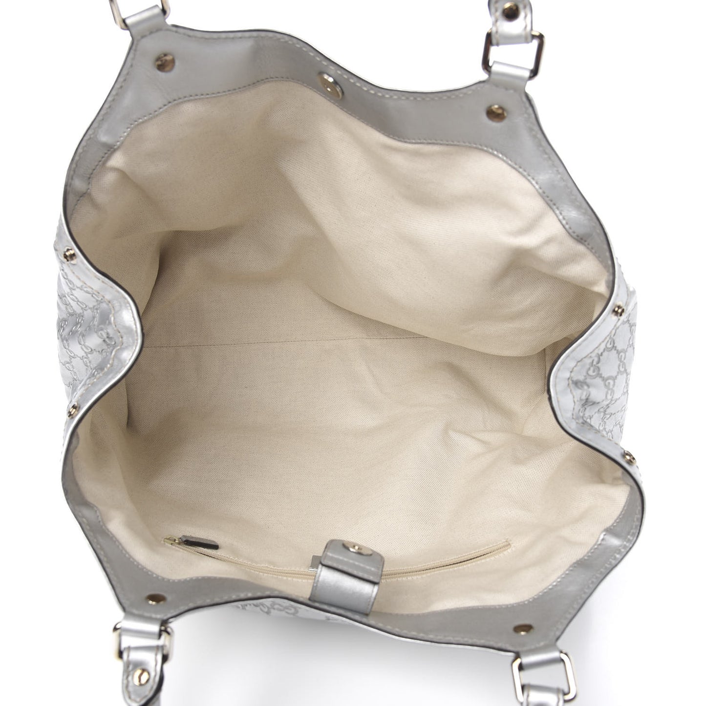 Guccissima Large Sukey Tote Silver