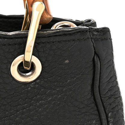 Gucci Calfskin Small Bamboo Shopper Tote Black 18 of 20