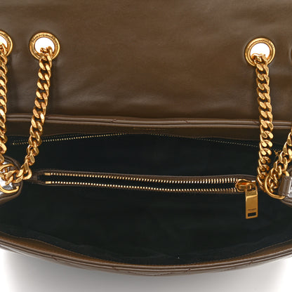 Saint Laurent Calfskin Y Quilted Monogram Medium Loulou Chain Satchel Soil Brown 5 of 12