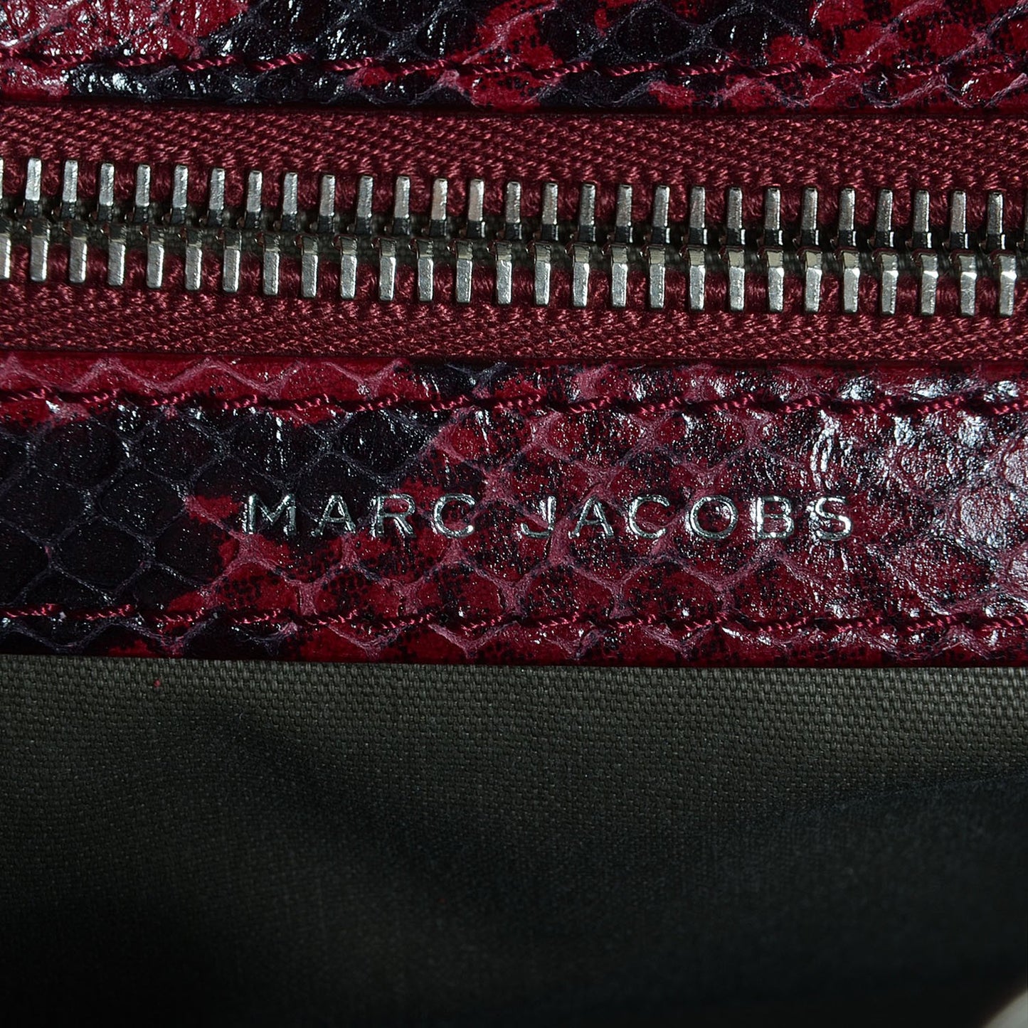 Python Embossed Leather Stardust Stam Bordeaux