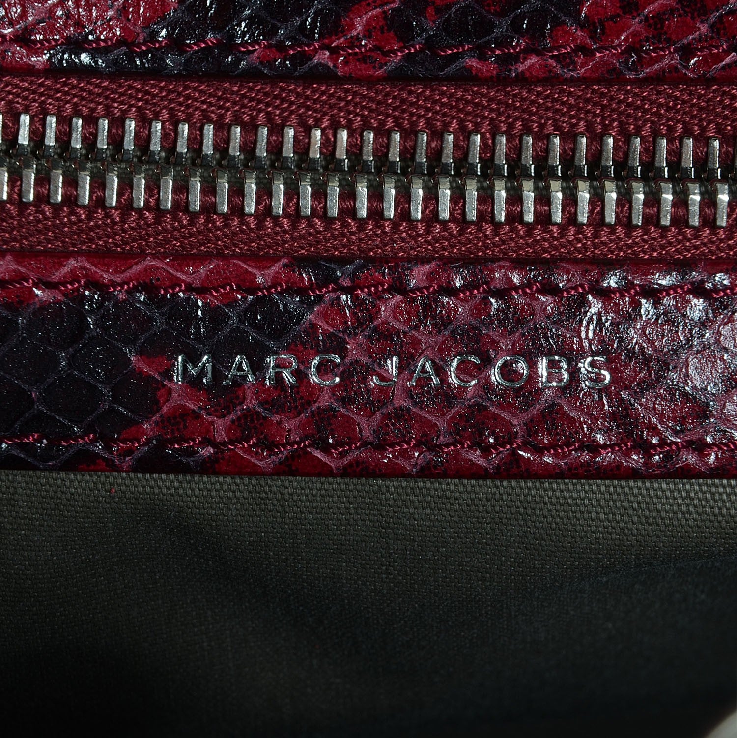 Marc Jacobs Python Embossed Leather Stardust Stam Bordeaux 6 of 8