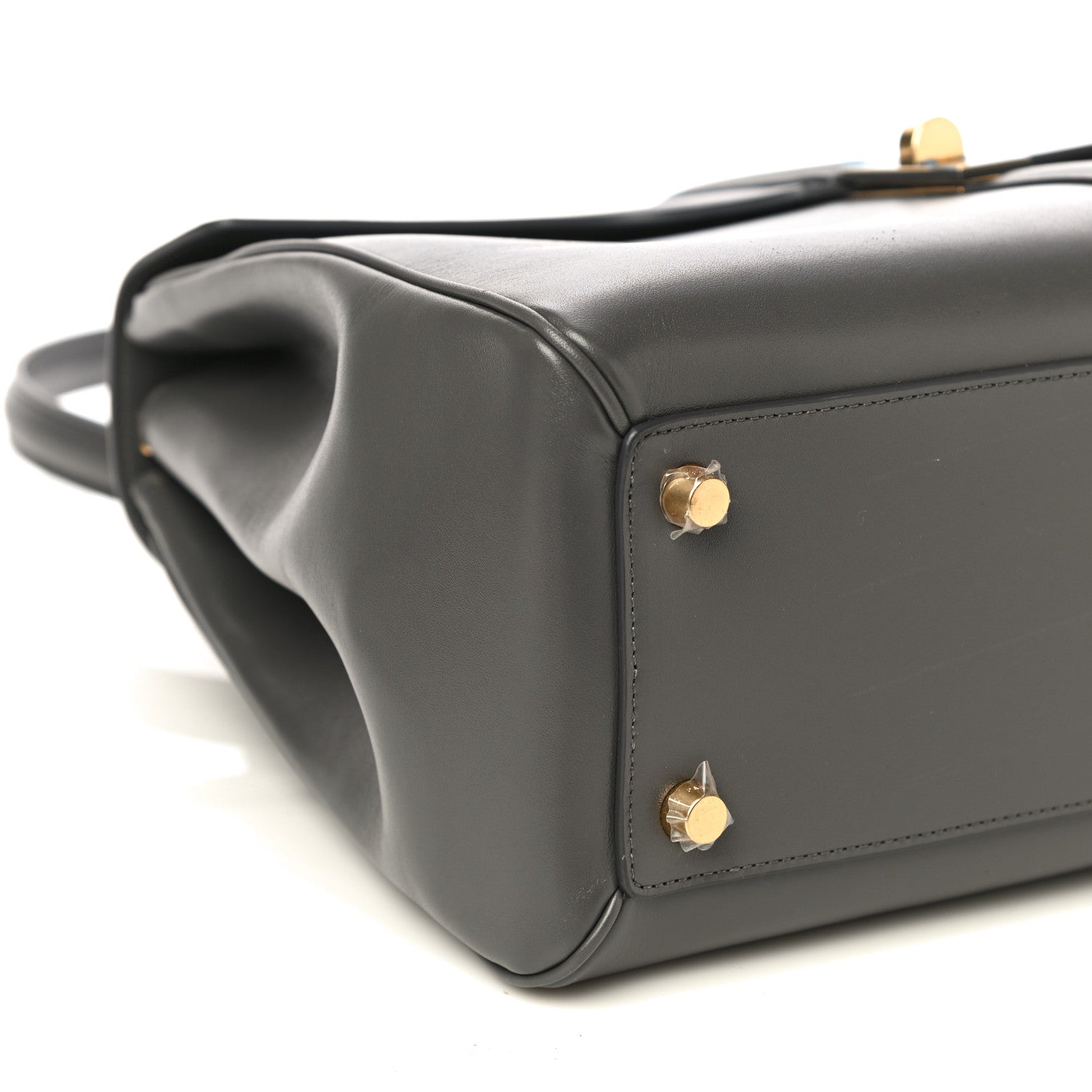 Celine Satinated Calfskin Medium 16 Top Handle Bag Grey 9 of 12