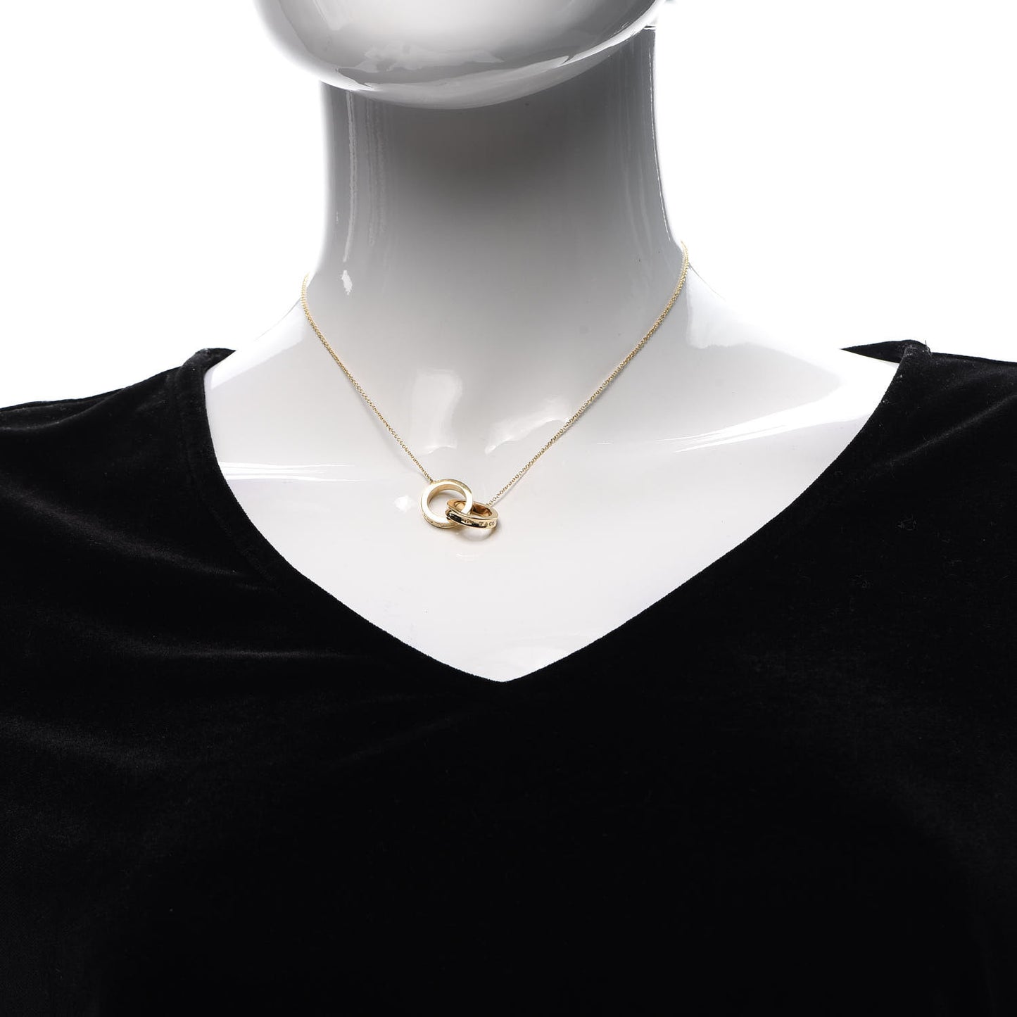 18K Yellow Gold 1837 Interlocking Circles Pendant Necklace