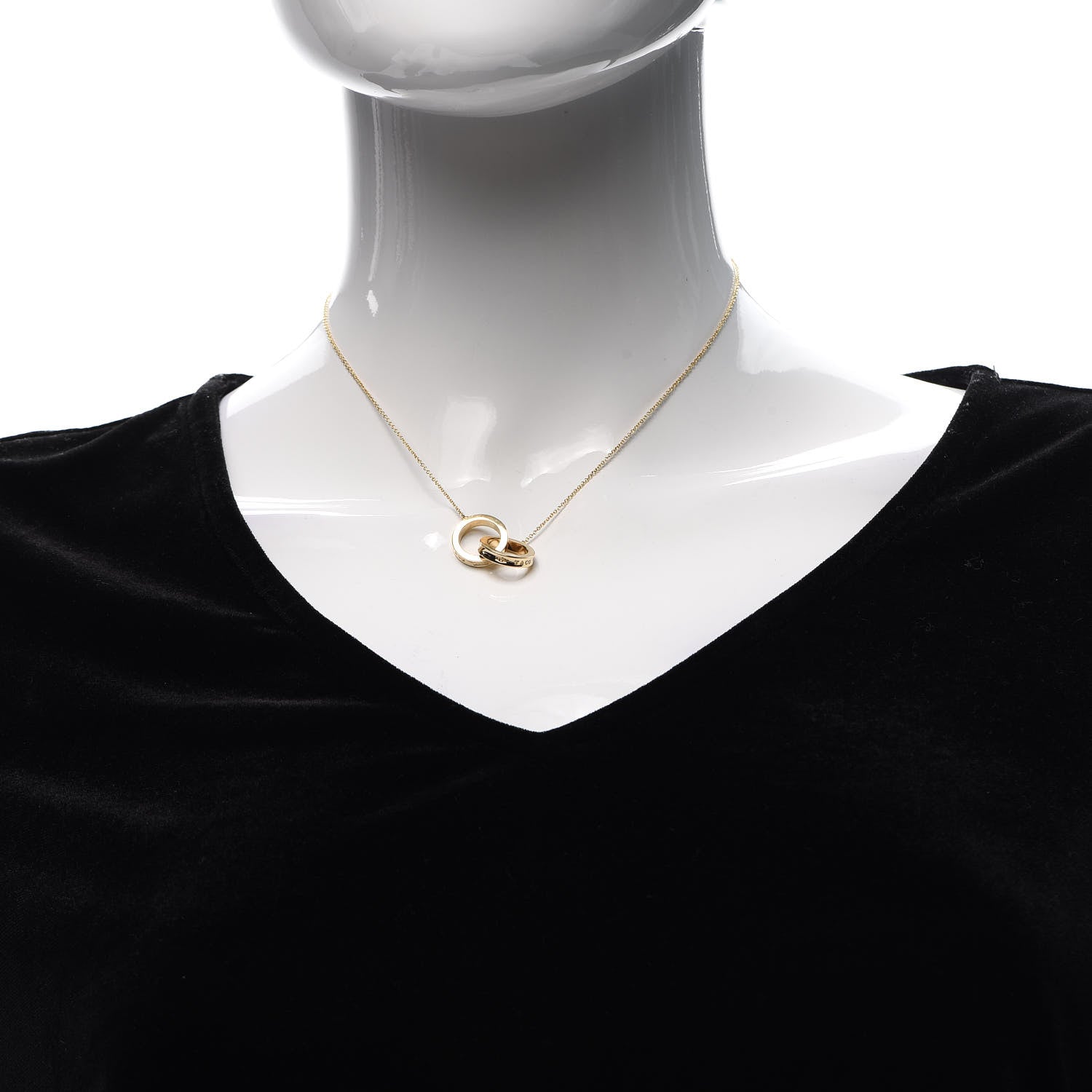 Tiffany 18K Yellow Gold 1837 Interlocking Circles Pendant Necklace 2 of 6